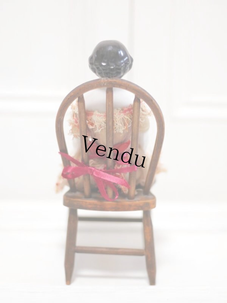 画像8: Rare!Classic China head doll & Chair SET //9.5in (8)