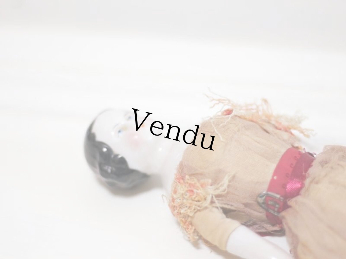 画像11: Rare!Classic China head doll & Chair SET //9.5in (11)