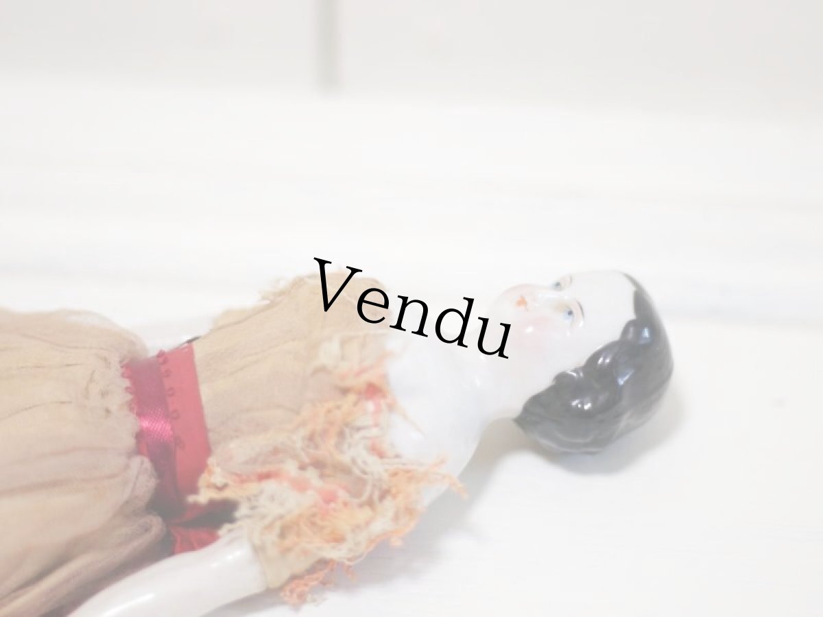 画像12: Rare!Classic China head doll & Chair SET //9.5in (12)