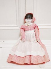 画像1: Rare!Blouse shoulder & Pink boots Hertwig China head doll  //13.5in (1)