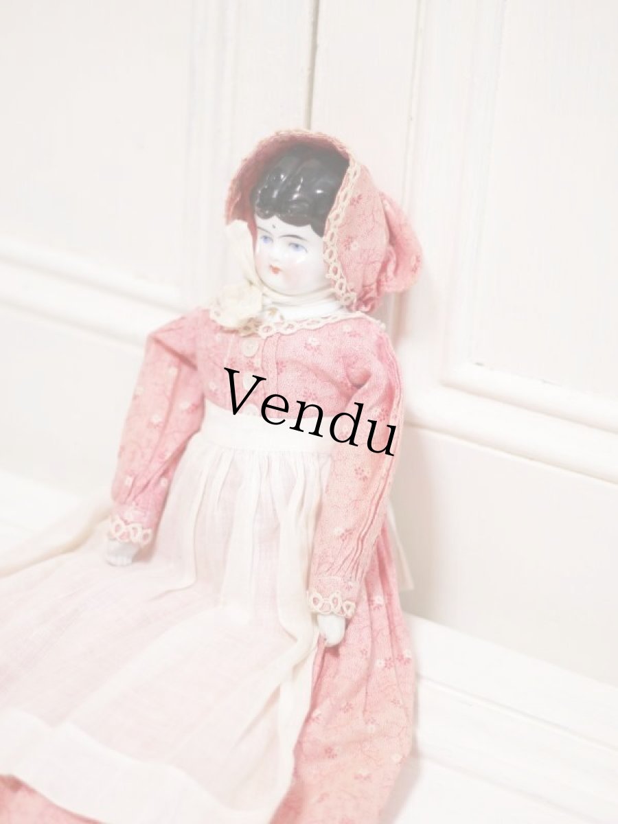 画像4: Rare!Blouse shoulder & Pink boots Hertwig China head doll  //13.5in (4)