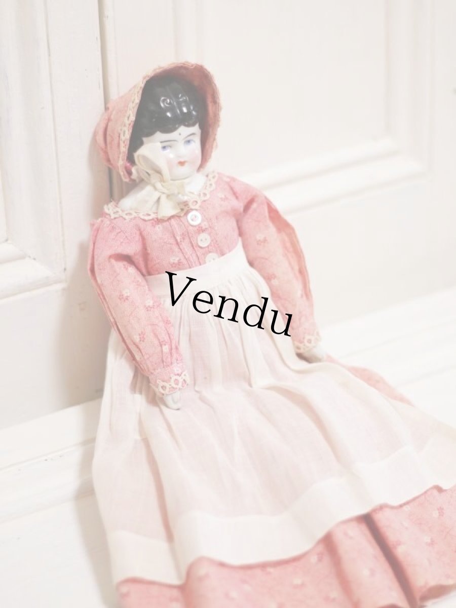 画像3: Rare!Blouse shoulder & Pink boots Hertwig China head doll  //13.5in (3)