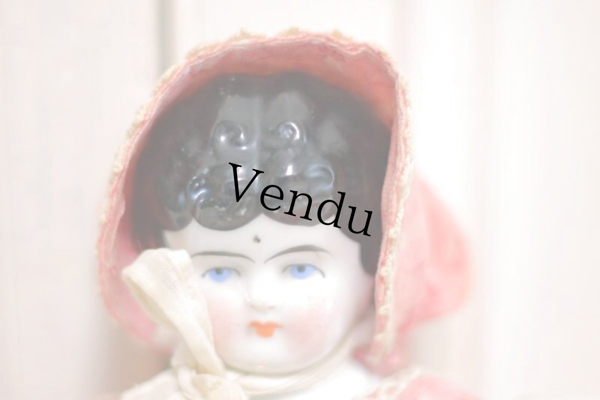 画像2: Rare!Blouse shoulder & Pink boots Hertwig China head doll  //13.5in (2)