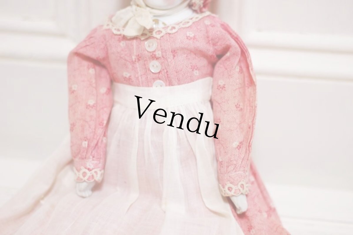 画像5: Rare!Blouse shoulder & Pink boots Hertwig China head doll  //13.5in (5)