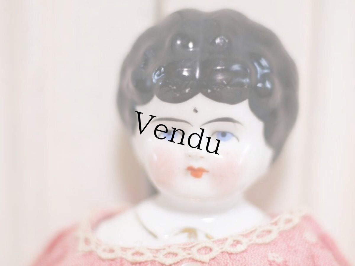 画像8: Rare!Blouse shoulder & Pink boots Hertwig China head doll  //13.5in (8)