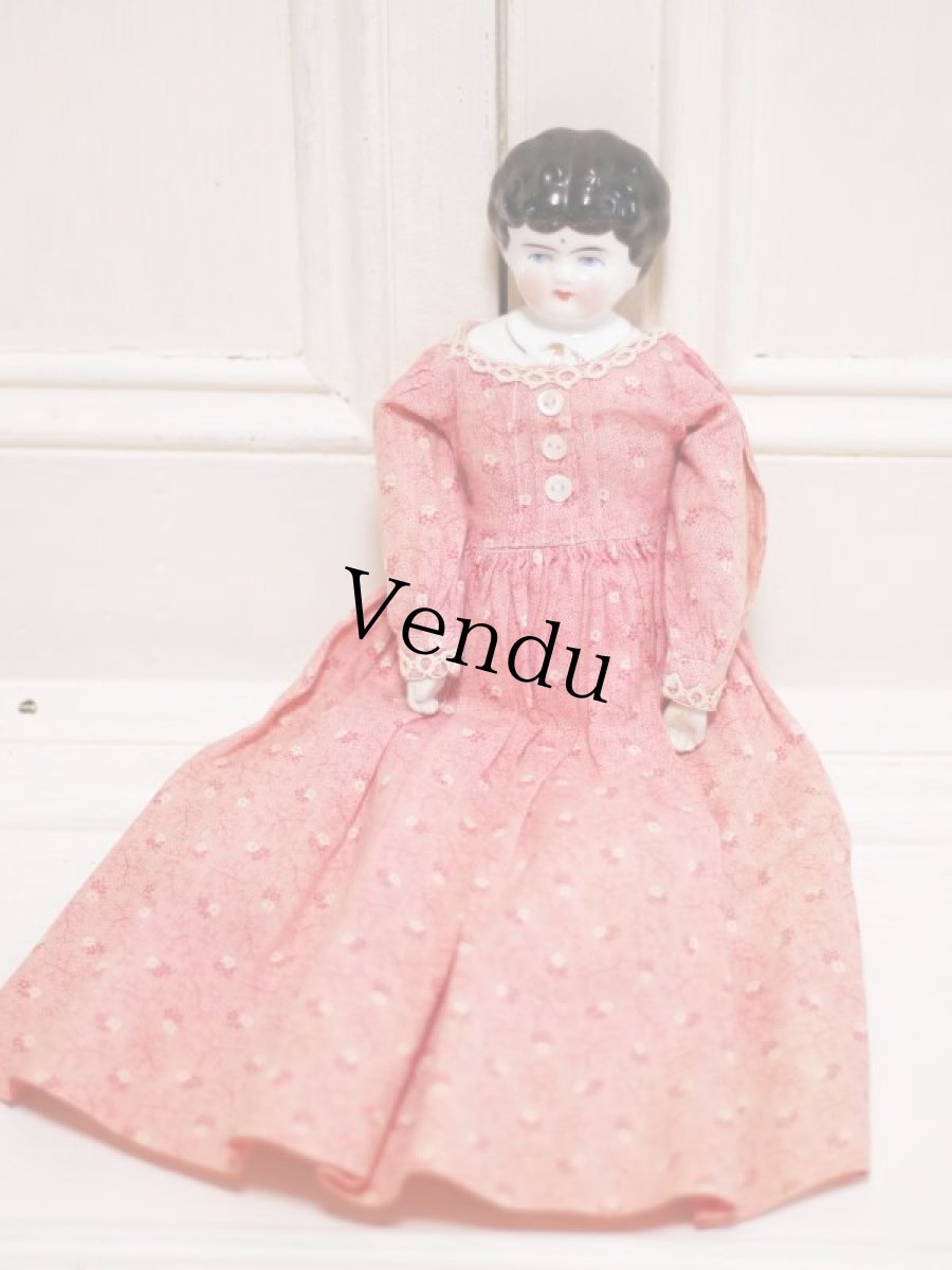 画像9: Rare!Blouse shoulder & Pink boots Hertwig China head doll  //13.5in (9)