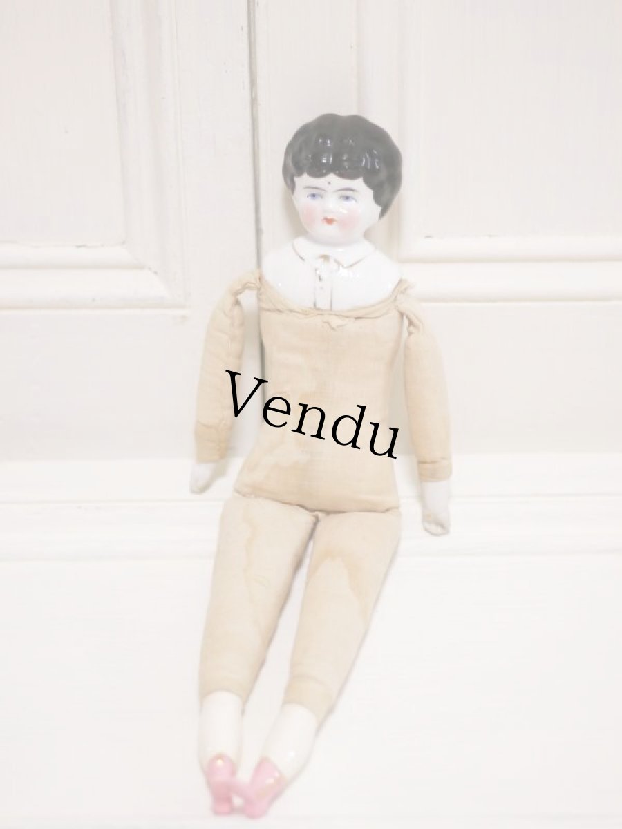 画像12: Rare!Blouse shoulder & Pink boots Hertwig China head doll  //13.5in (12)
