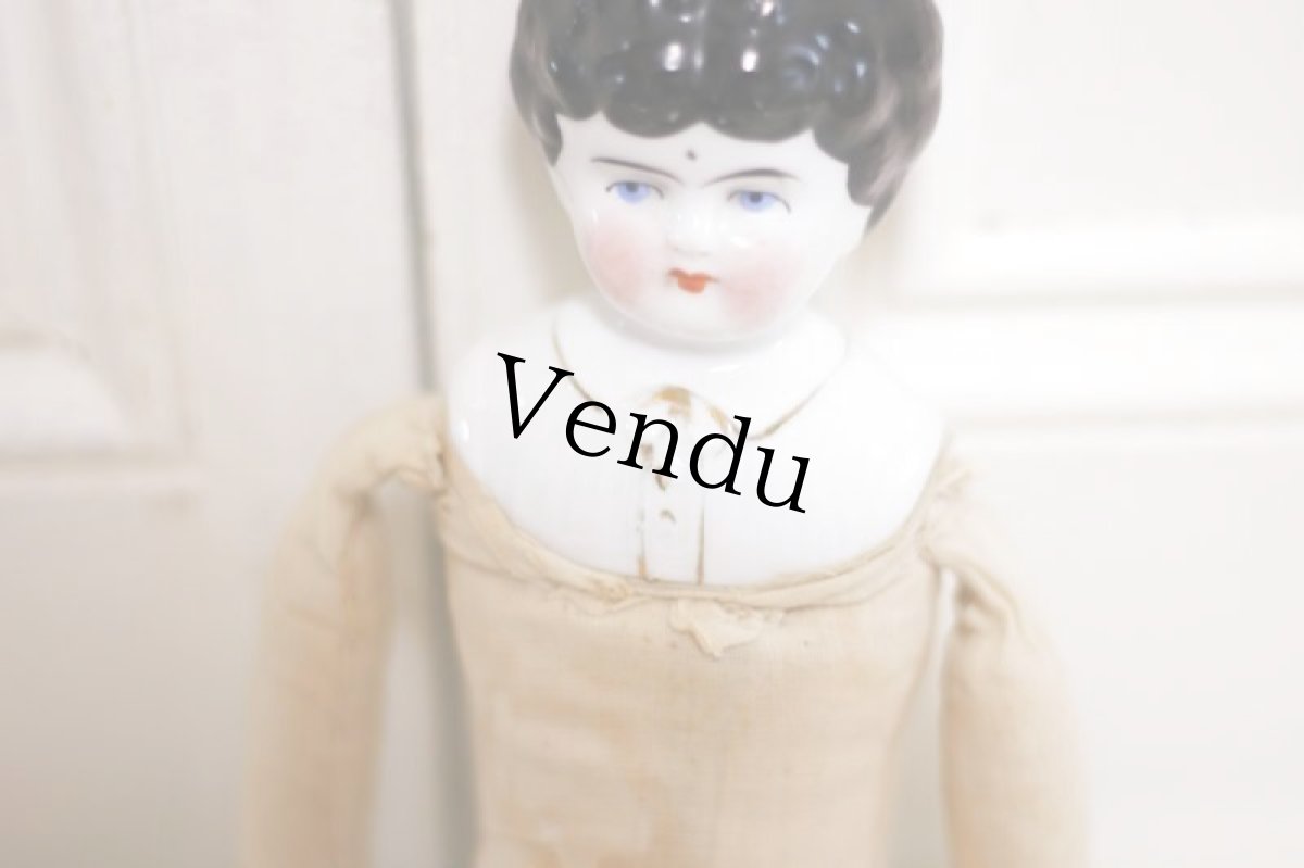 画像14: Rare!Blouse shoulder & Pink boots Hertwig China head doll  //13.5in (14)