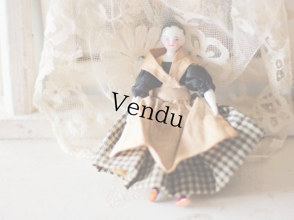 画像9: RARE!! Old Mini China head doll (9)