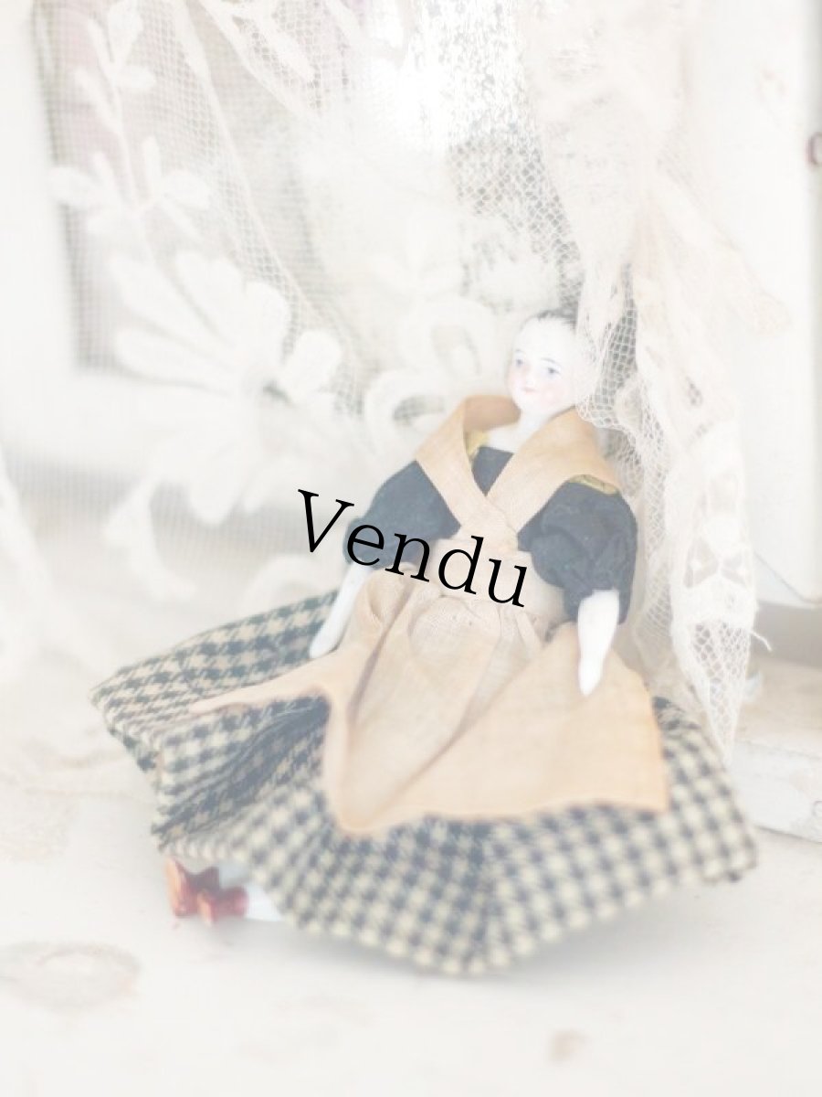 画像4: RARE!! Old Mini China head doll (4)