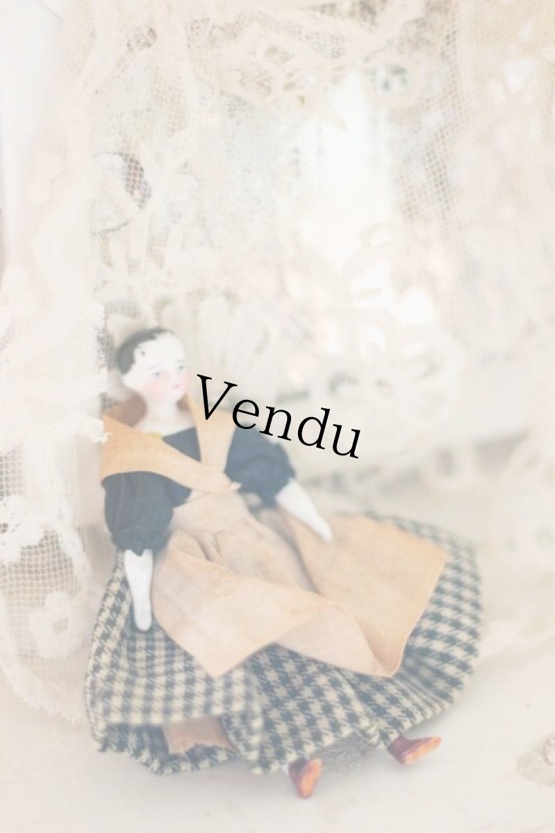 画像3: RARE!! Old Mini China head doll (3)