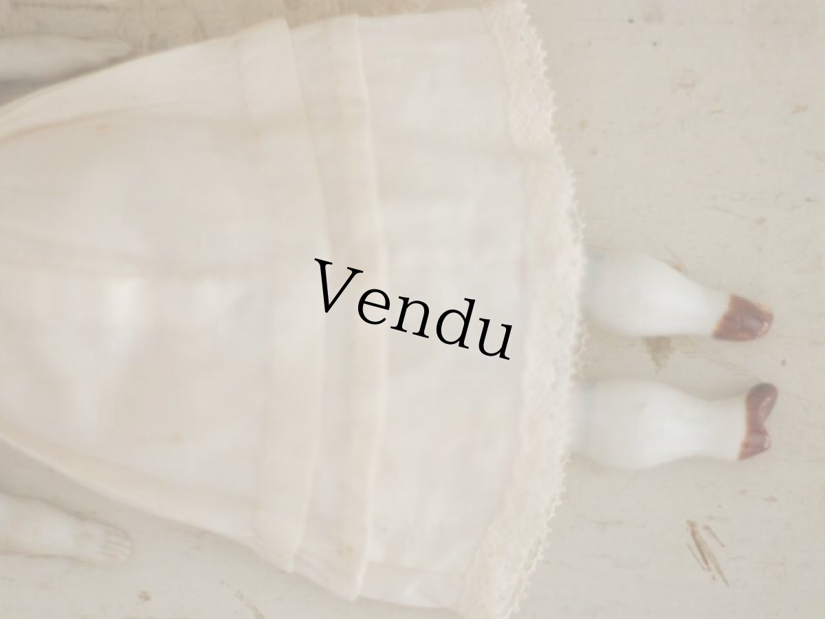 画像8: Rare!! Hertwig Print body china head doll //7in (8)