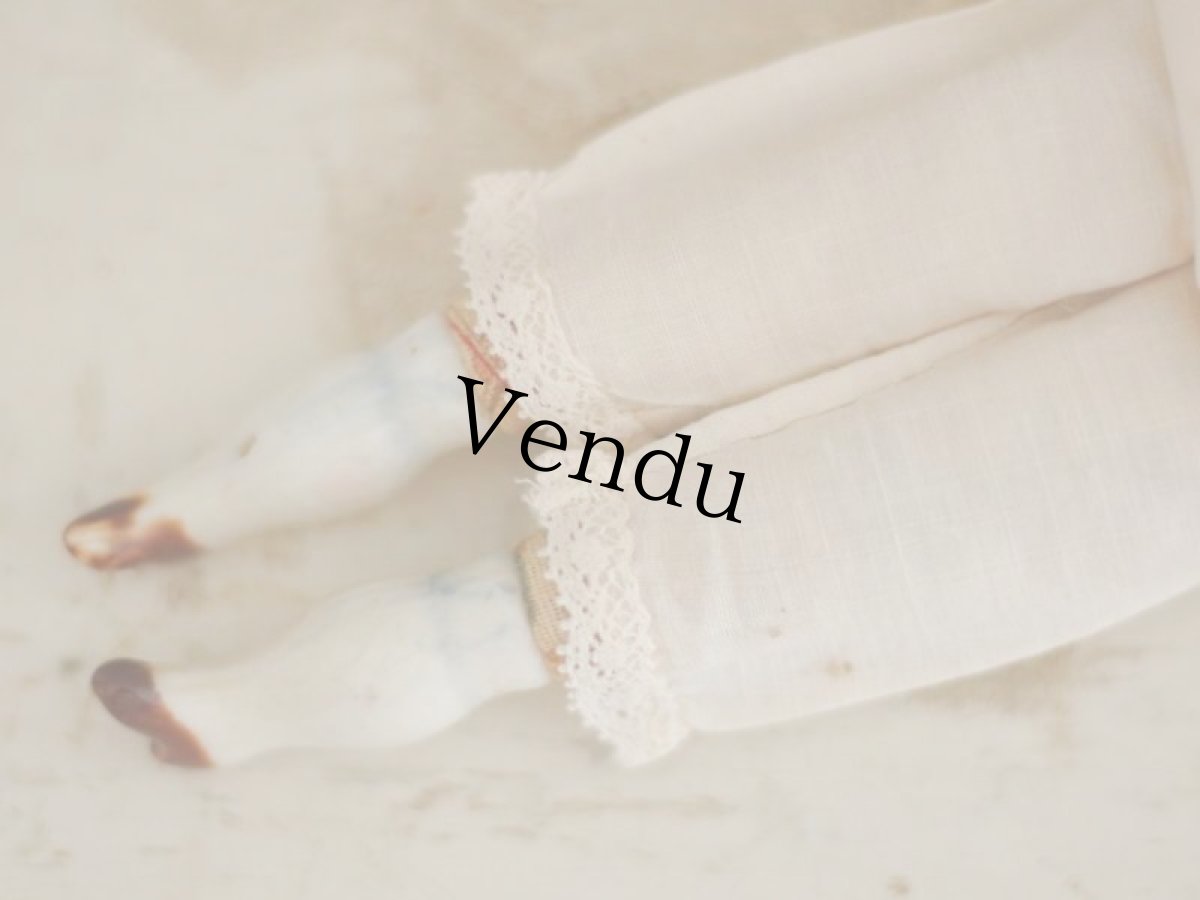 画像9: Rare!! Hertwig Print body china head doll //7in (9)