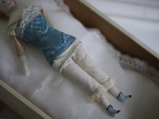 画像6: Victorian Blonde China Head Doll Wearing a Blue Corset&Blue Boots//6.3in (6)