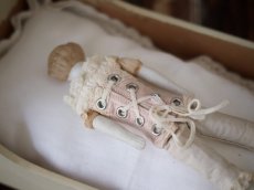 画像4: Victorian Blonde China Head Doll Wearing a Pink Corset＆Pink Boots//6.7in (4)