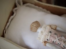 画像5: Victorian Blonde China Head Doll Wearing a Pink Corset＆Pink Boots//6.7in (5)