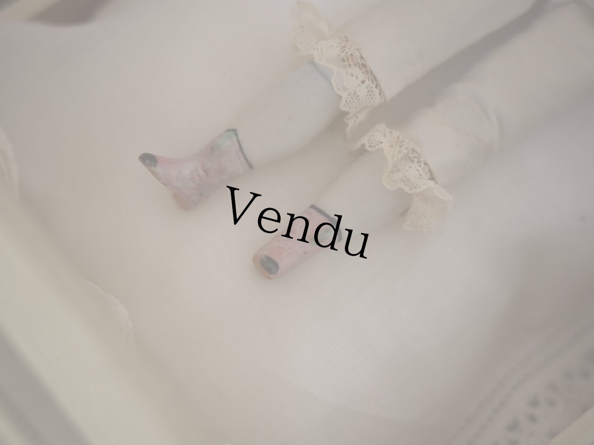 画像12: Victorian Blonde China Head Doll Wearing a Pink Corset＆Pink Boots//6.7in (12)