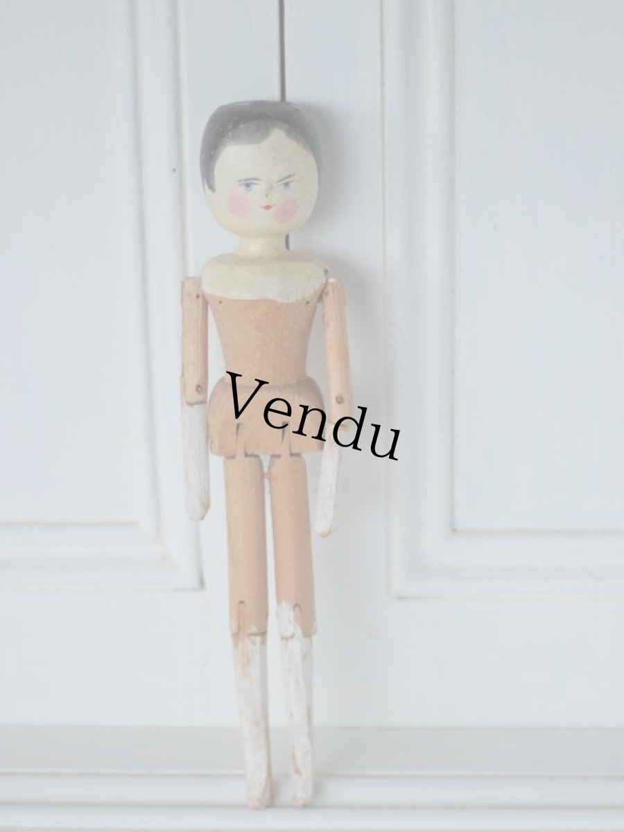 画像1: Wooden Peg Doll A (1)