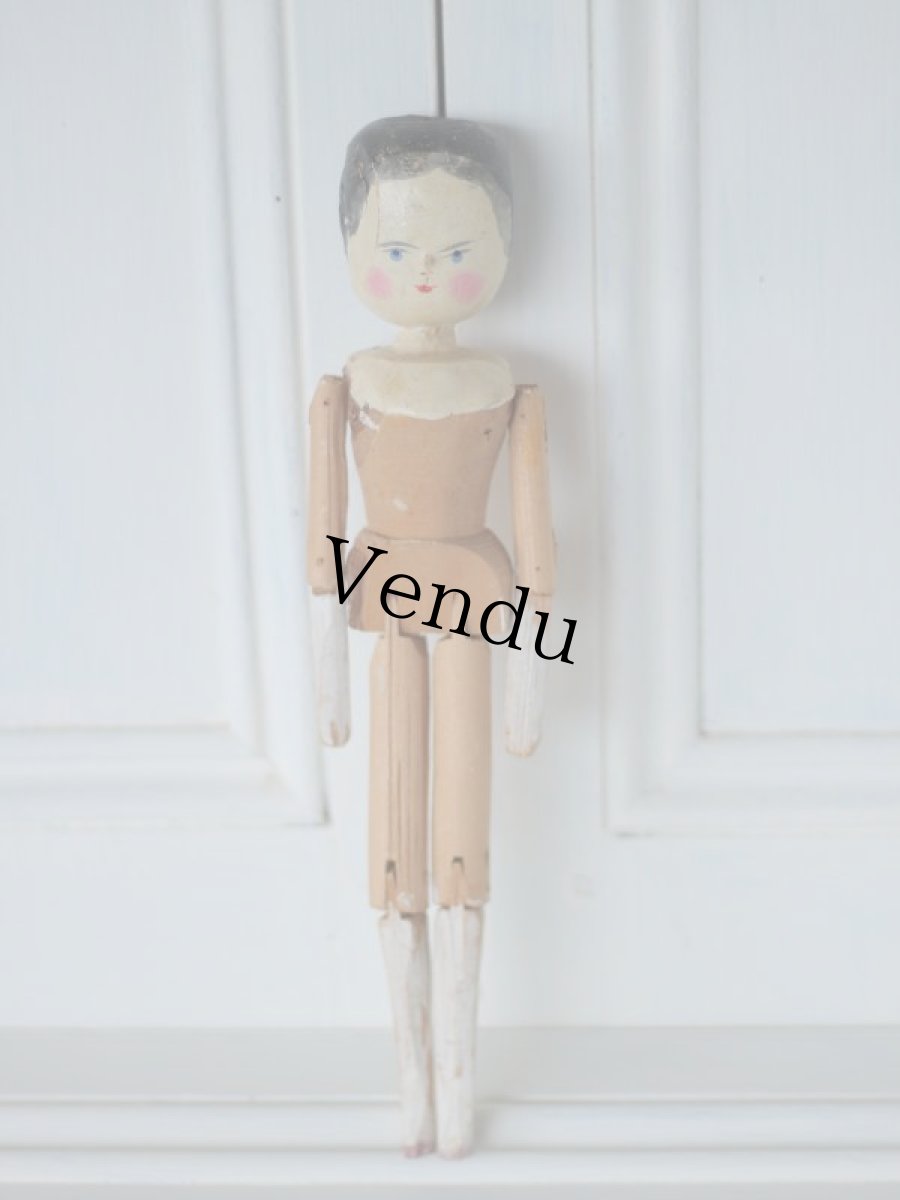 画像1: Wooden Peg Doll B (1)