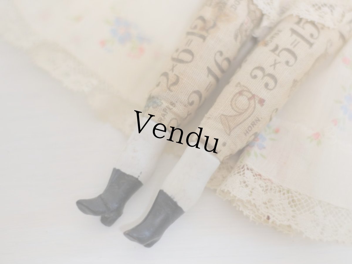 画像7: RARE!!Hertwig China head doll/Body print//チャイナヘッドドール// 9in (7)