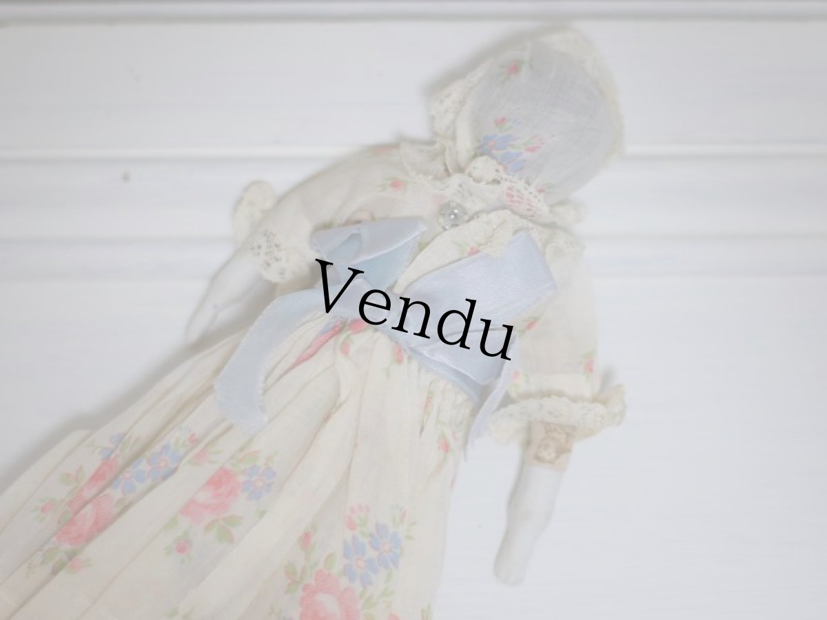 画像8: RARE!!Hertwig China head doll/Body print//チャイナヘッドドール// 9in (8)