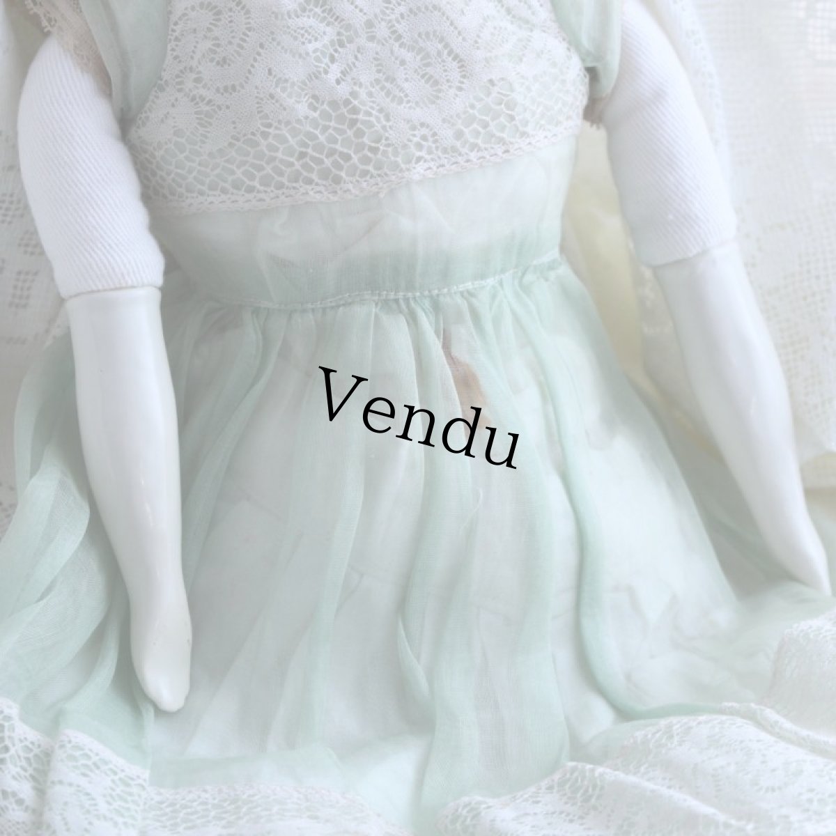 画像3: オーガンジードレスのチャイナヘッドドール EK08181801 (3)