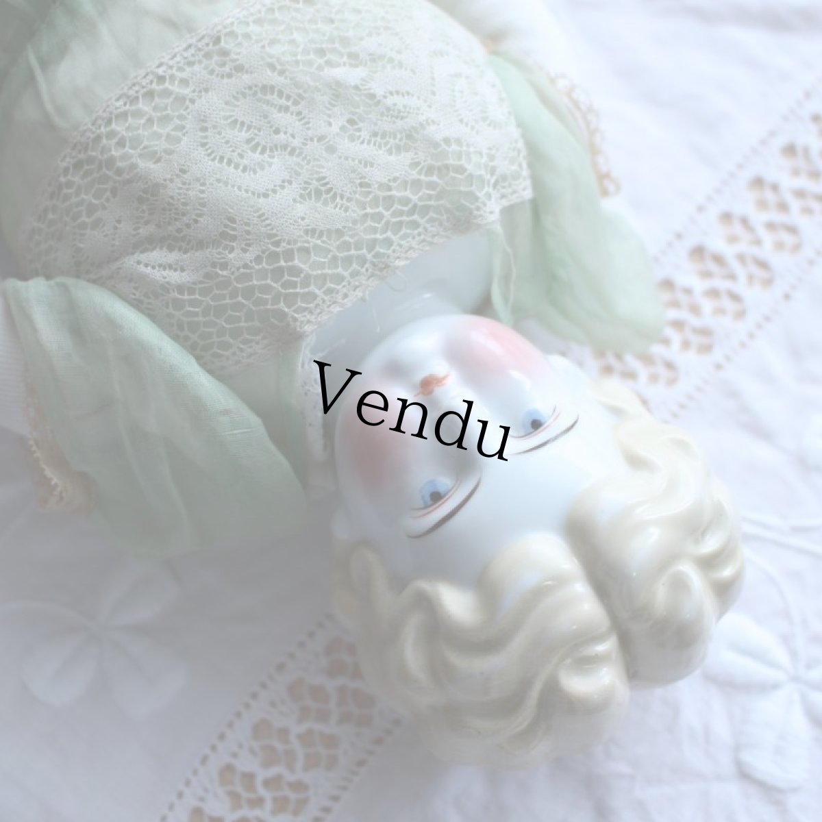 画像7: オーガンジードレスのチャイナヘッドドール EK08181801 (7)