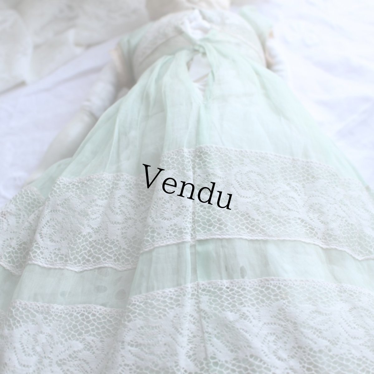 画像10: オーガンジードレスのチャイナヘッドドール EK08181801 (10)