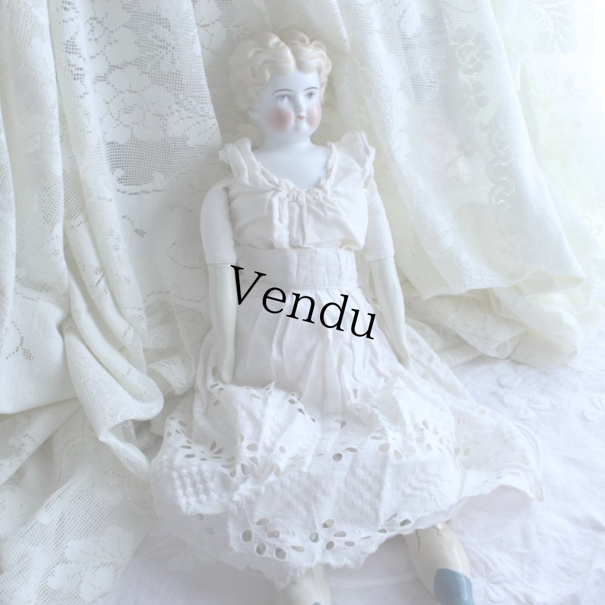 画像12: オーガンジードレスのチャイナヘッドドール EK08181801 (12)