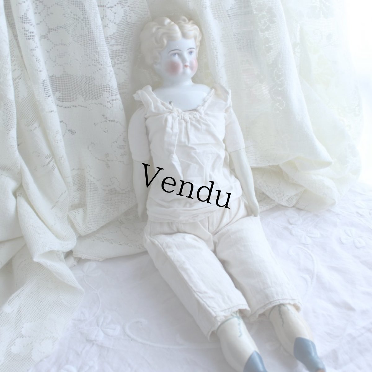 画像13: オーガンジードレスのチャイナヘッドドール EK08181801 (13)