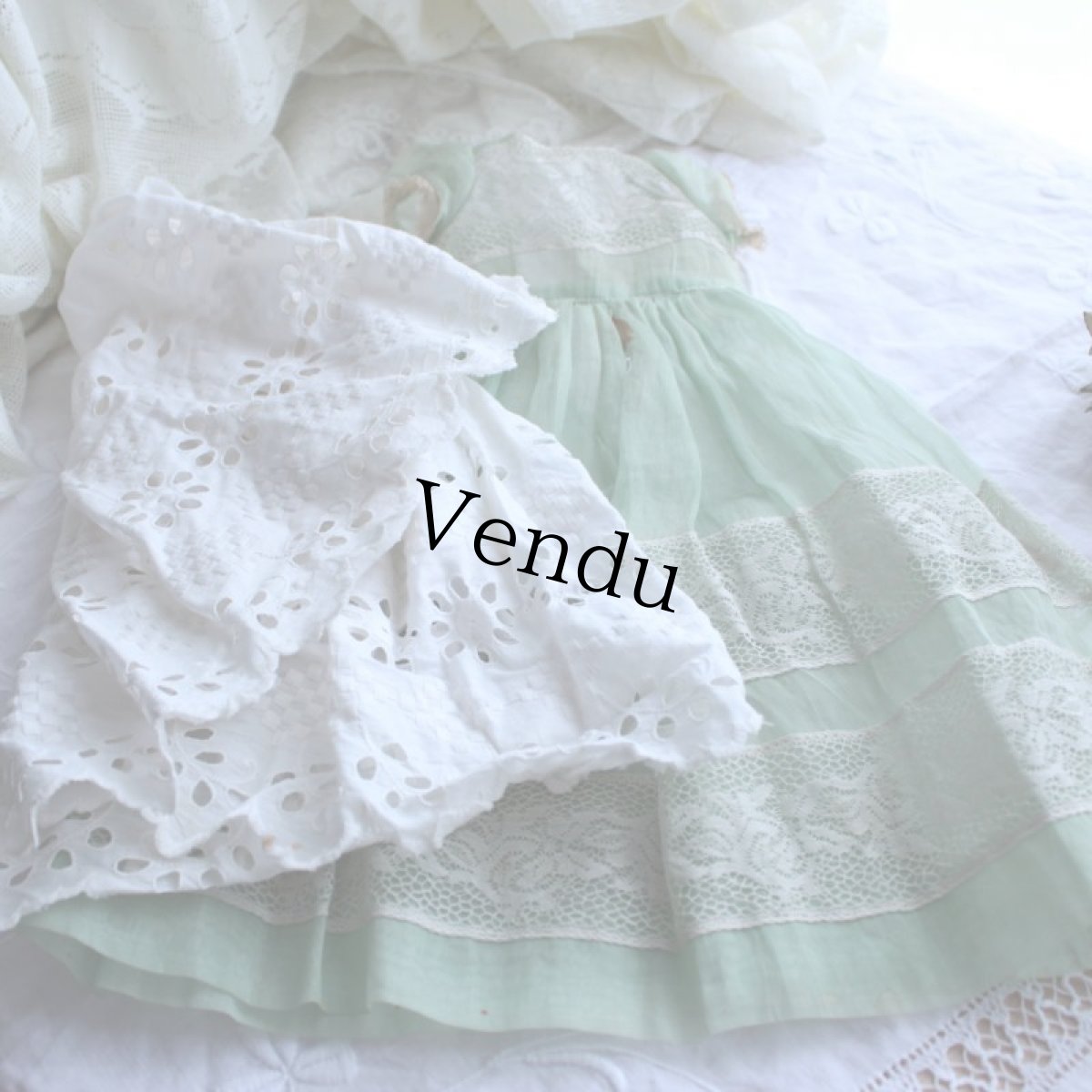 画像14: オーガンジードレスのチャイナヘッドドール EK08181801 (14)