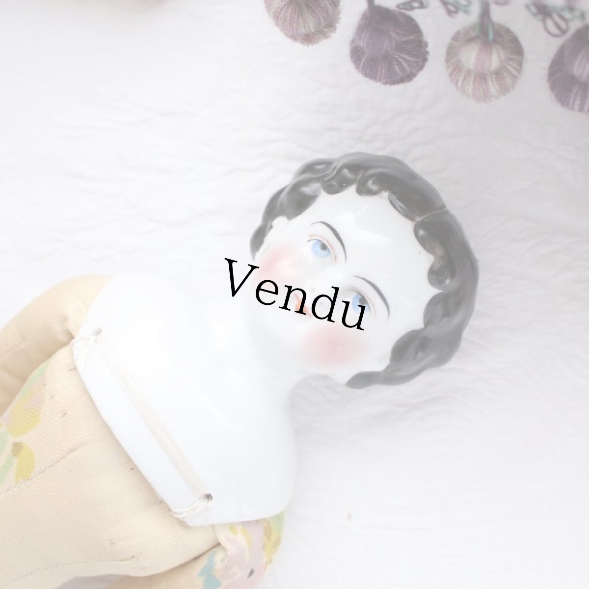 画像2: 花柄ボディの美しいチャイナヘッドドール＊ (2)