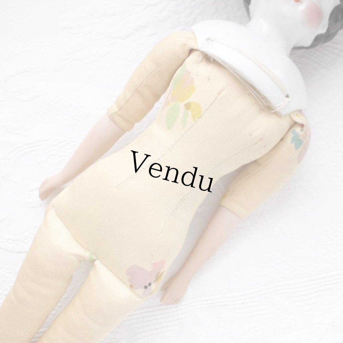 画像4: 花柄ボディの美しいチャイナヘッドドール＊ (4)