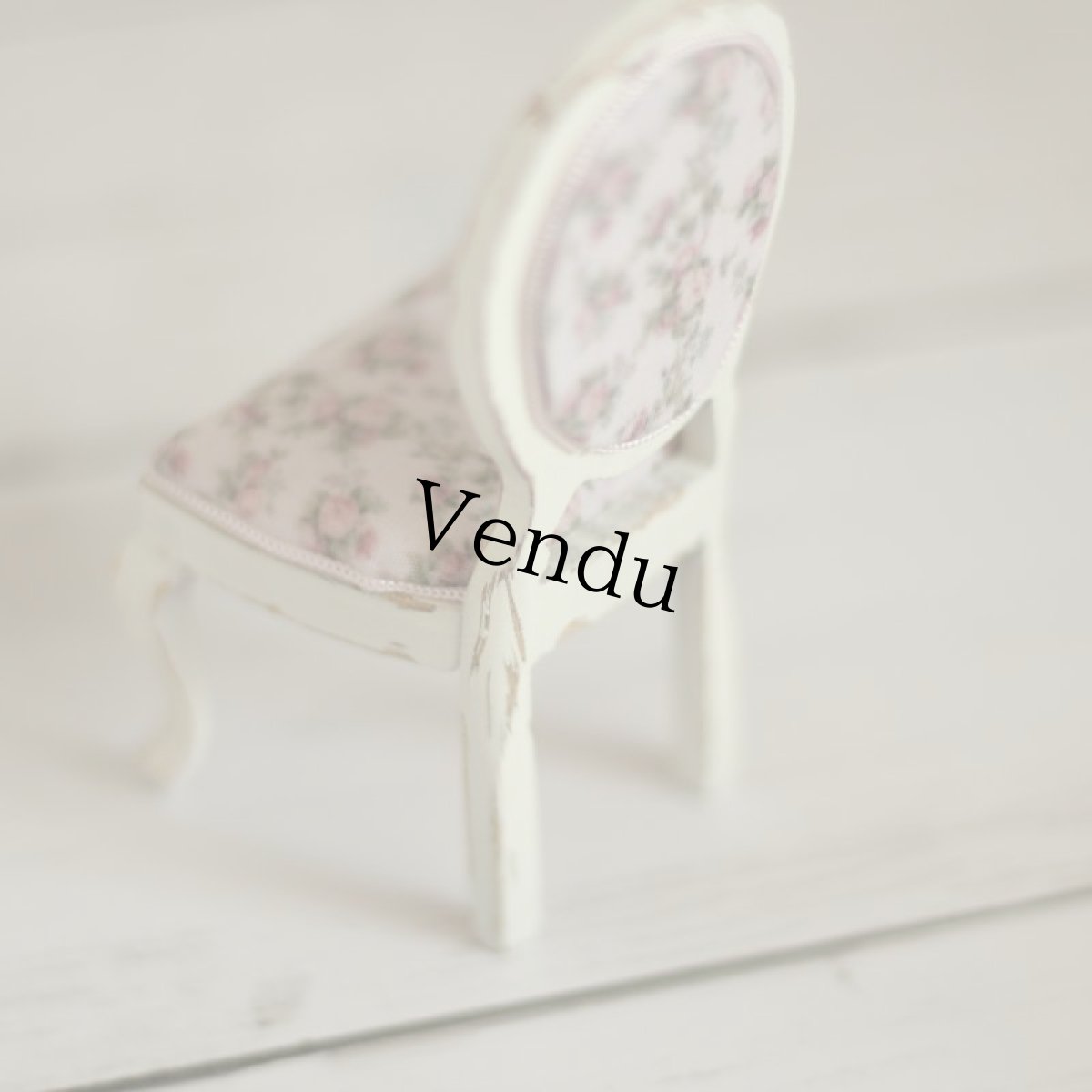 画像2: ドールハウス　ホワイトシャビーローズ　チェア　253＊ (2)