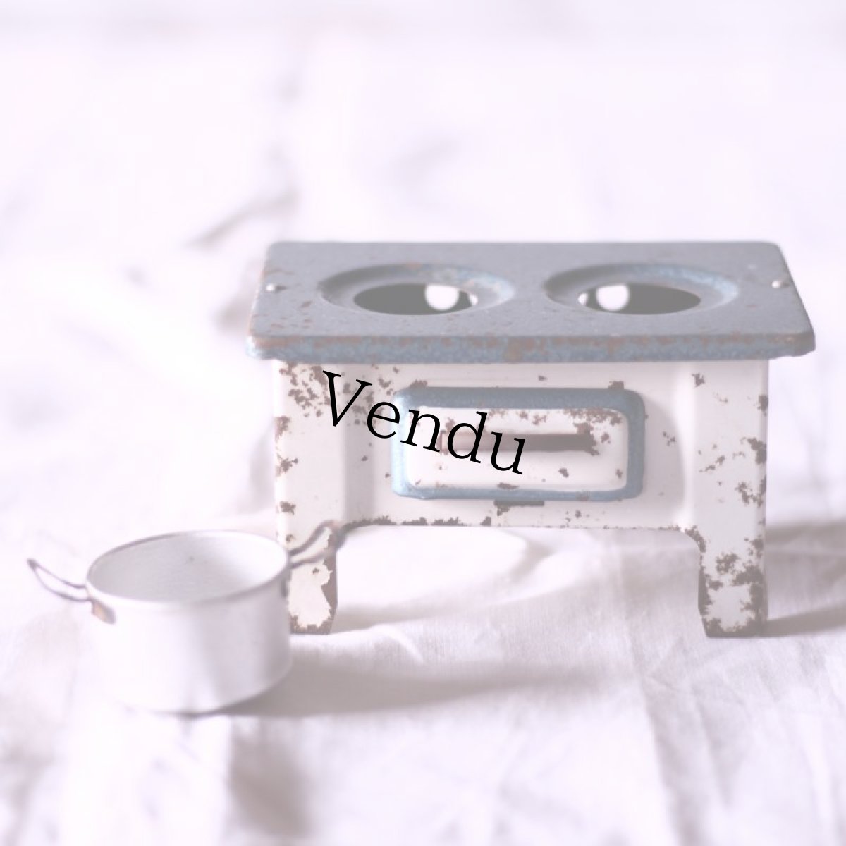 画像2: ドールハウス アンティークメタルストーブ&鍋 381 (2)