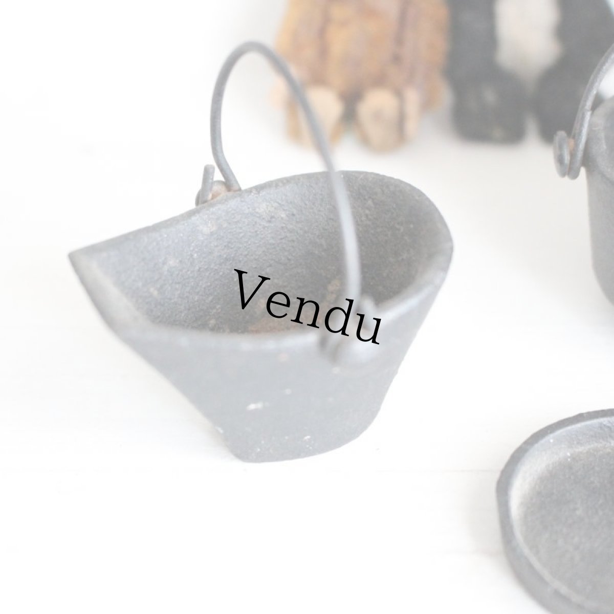 画像4: ミニチュア鋳鉄フライパン/鍋＊ (4)