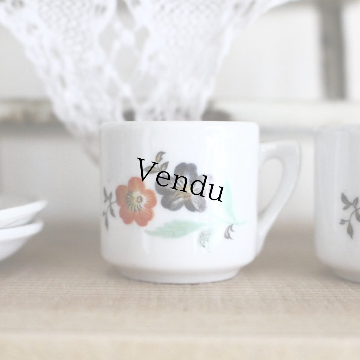 画像3: ドールハウス お花柄のカップセットとフラワーベースのセット ＊ (3)