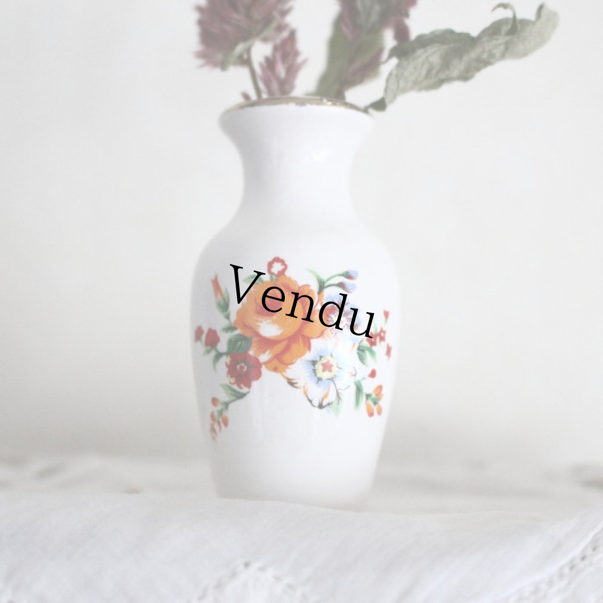 画像4: ドールハウス お花柄のカップセットとフラワーベースのセット ＊ (4)