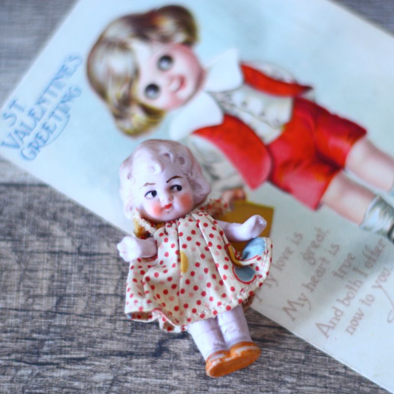 Germany 両手を広げた小さな女の子＊/Antique Doll/お人形