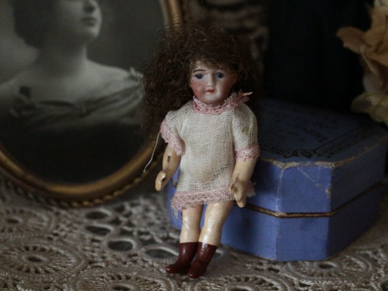 アンティーク　コンポジション　クロスドール　ベビー　レトロ　人形　ビスクドール コンポジションボディ ミニョネット French＊/Antique Doll/お
