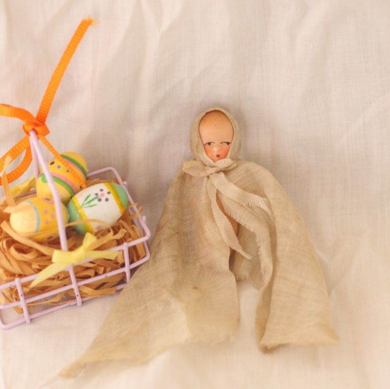 小さな小さな洗礼服のベビービスクドール＊/Antique Doll/お人形-ミニョネット/ビスクドール/Antique toricoTte  アンティークショップ