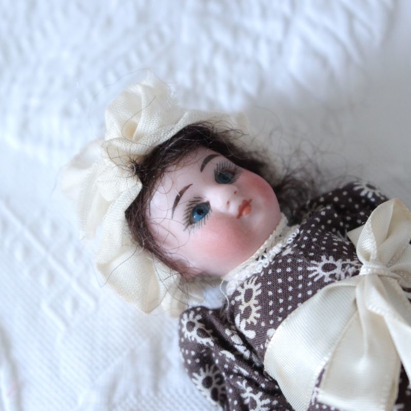Gebruder Kuhnlenz ミニョネット Brown ES09031804/Antique Doll/お 